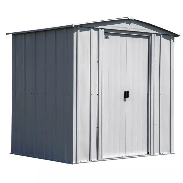 Abri de rangement en acier Arrow Classic, 6 x 5 pi, gris pâle