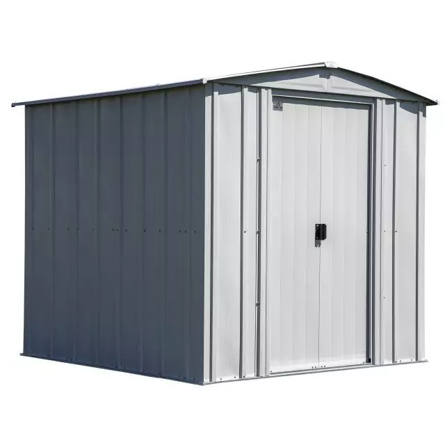 Abri de rangement en acier Arrow Classic, 6 x 7 pi, gris pâle
