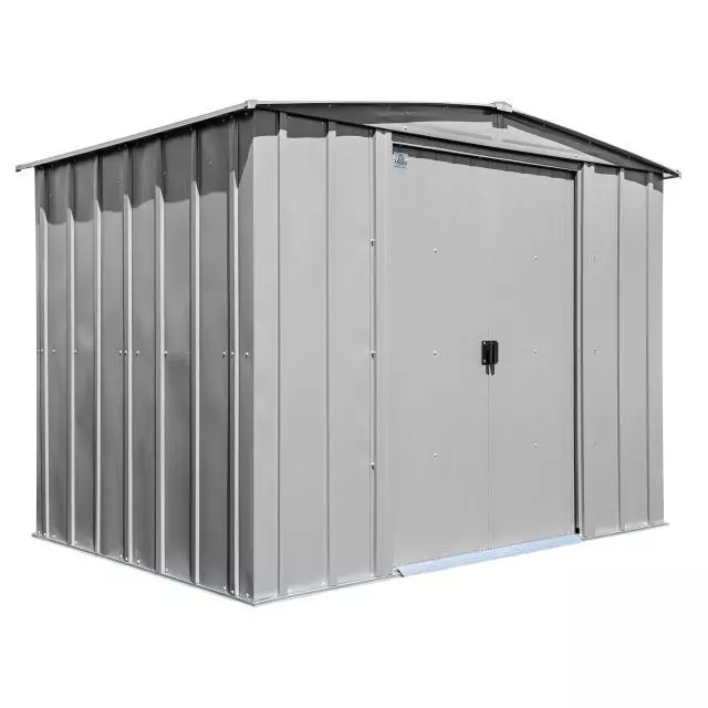 Abri de rangement en acier Arrow Classic, 8 x 6 pi, gris pâle
