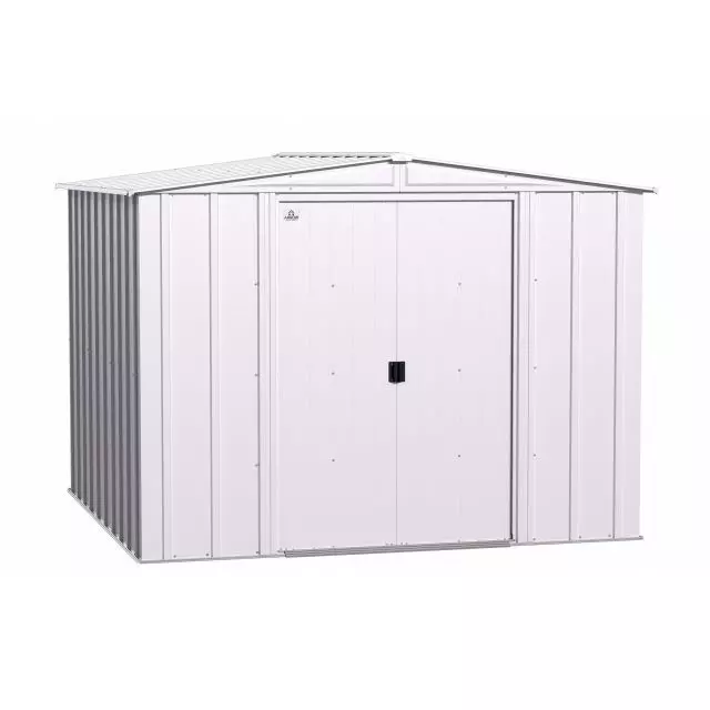 Arrow Classic Steel Storage Shed, 8x8, Flute Grey