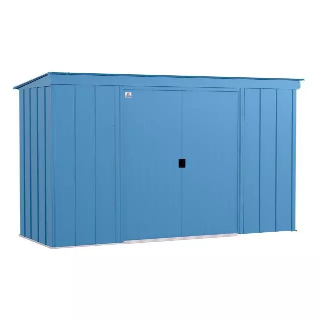 Abri de rangement en acier Arrow Classic, 10 x 4 pi, gris bleu