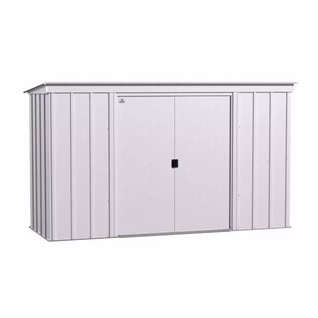 Arrow Classic Steel Storage Shed, 10x4, Flute Grey