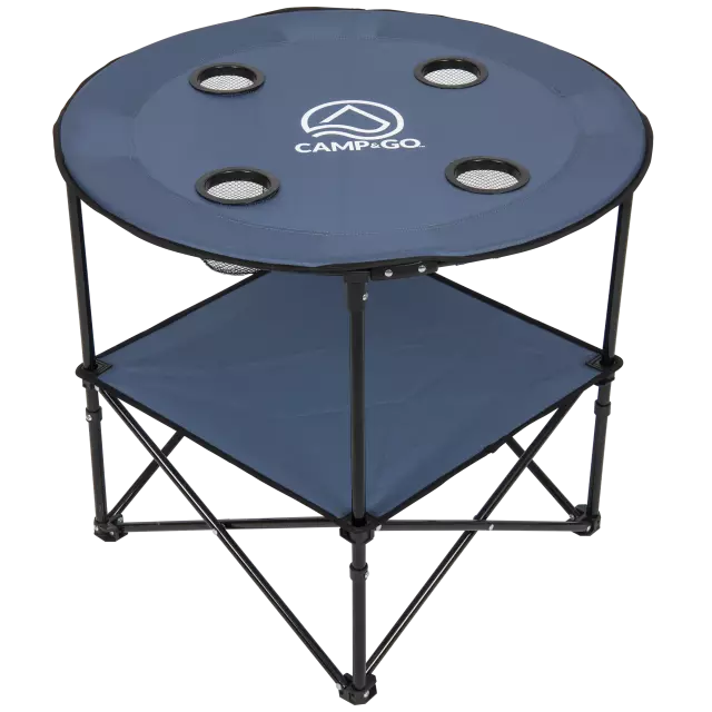 Table portable ronde en tissu de 28 po de diamètre, bleu ardoise