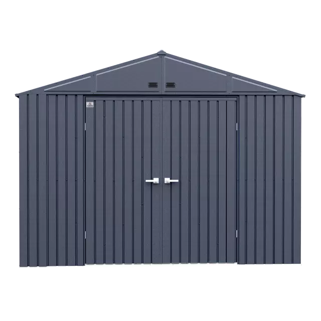 Arrow Elite Steel Storage Shed, 10x12, Anthracite