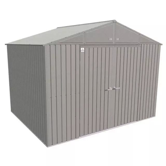 Abri de rangement en acier Arrow Elite, 10 x 8 pi, gris clair