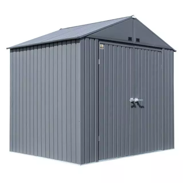 Abri de rangement en acier Arrow Elite, 8x6 pi, anthracite