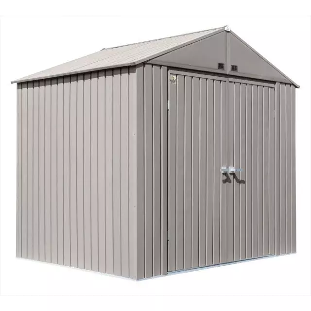 Abri de rangement en acier Arrow Elite, 8 x 6 pi gris clair
