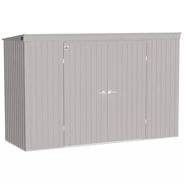 Abri de rangement Arrow Elite en acier, 10 x 4, gris froid