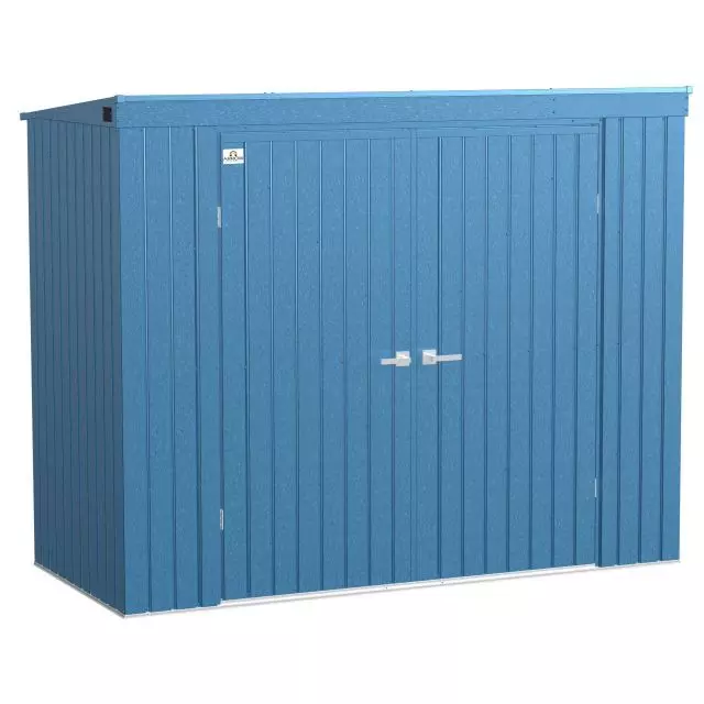 Abri de rangement Arrow Elite en acier, 8 x 4, bleu gris