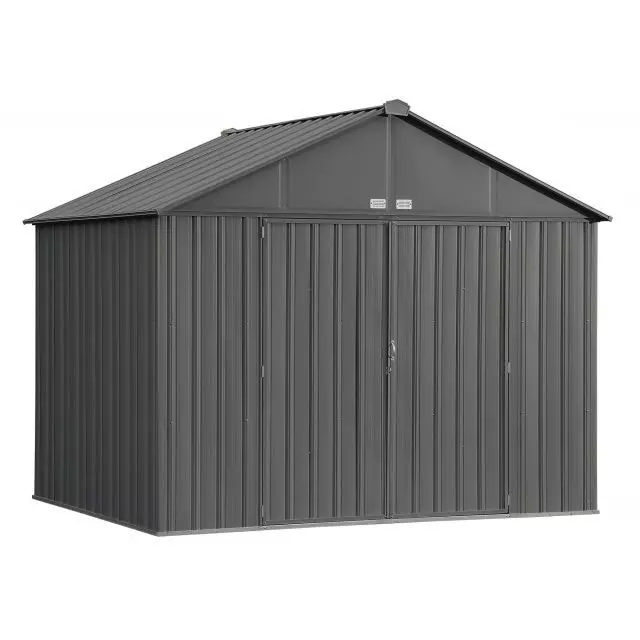 Remise EZEE Shed en acier galvanisé 10 x 8 pi, pignon extra-haut, charbon