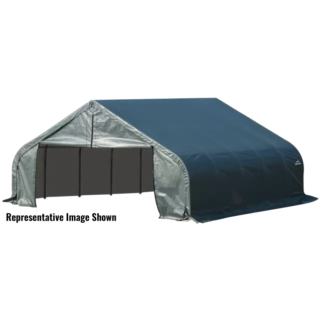 Garage à pignon ShelterCoat 22 x 20 pi, vert, hauteur 11 pi