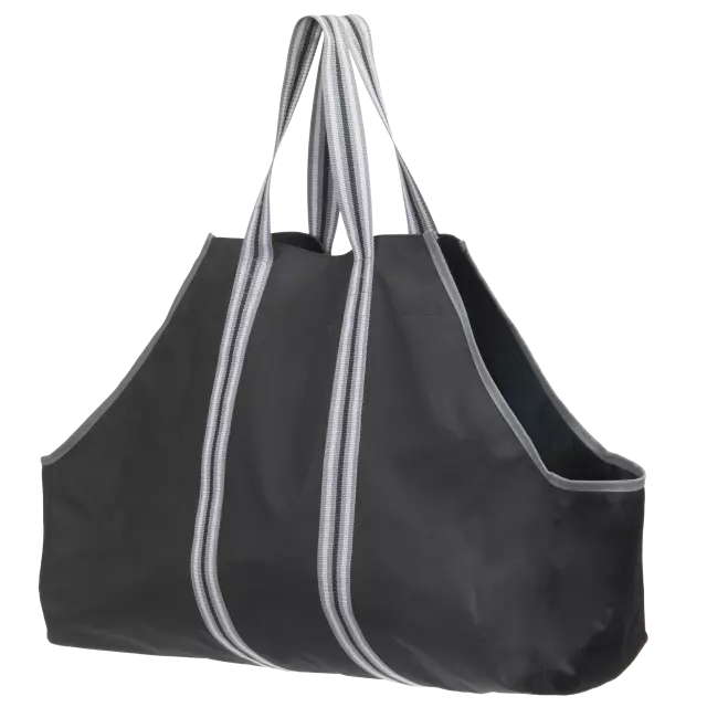 Firewood Bag Heavy Duty 29 x 9 x 18 in. Black and Gray