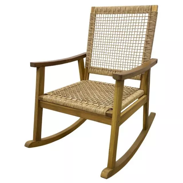Corriveau Lara rocking Chair with wicker seat and back