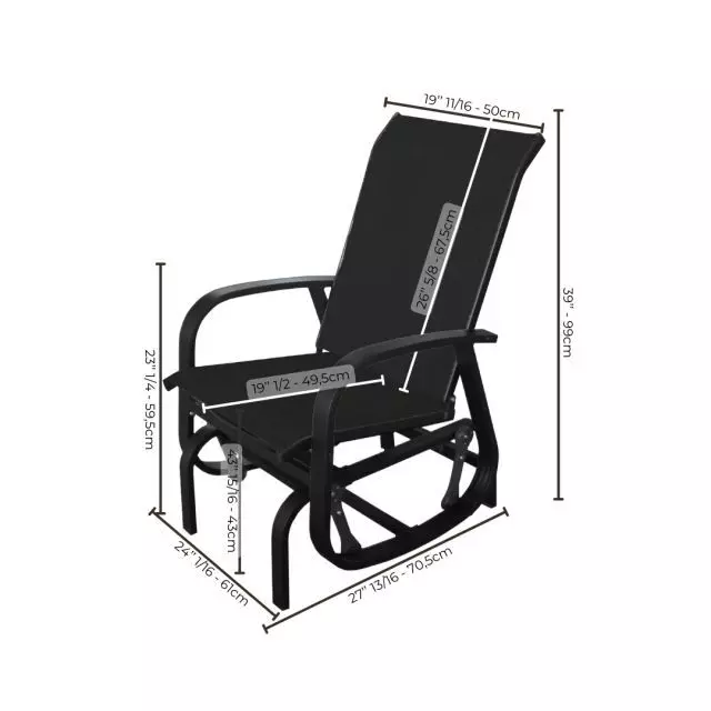 Corriveau Bruxelle one-seater glider chair with new arms
