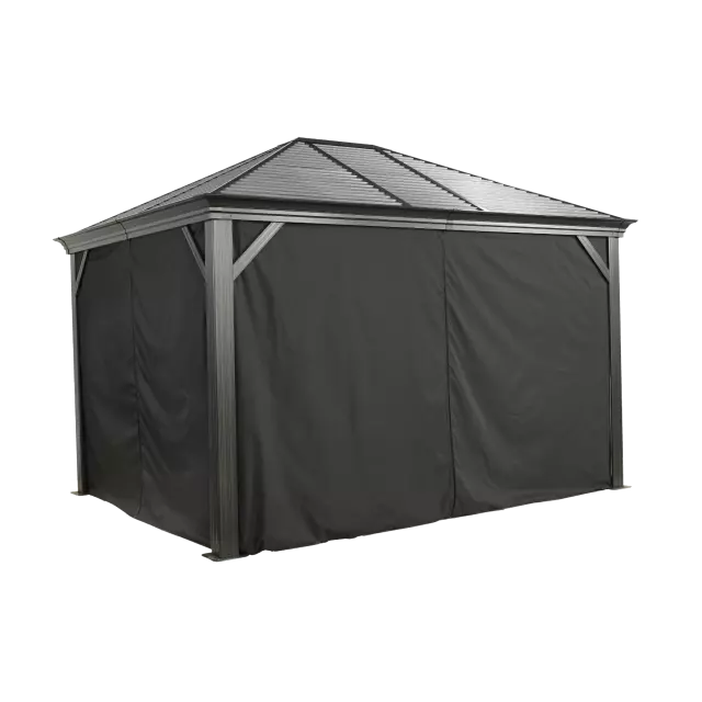 Sojag Black Curtains for Monaco/Messina/Mykonos/Moreno Gazebo, 10 ft. x 12 ft., Poly