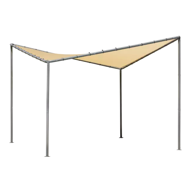 10x10 Del Ray Gazebo Canopy Charcoal Frame Tan Cover — alternate product view