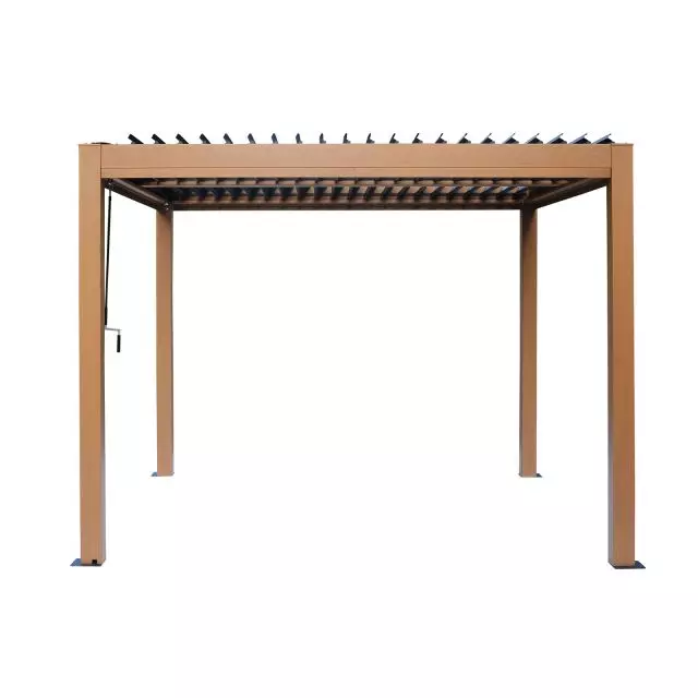 Gazebo Penguin Vikos 10 x10 Aluminum stand alone Pergola Wood finish