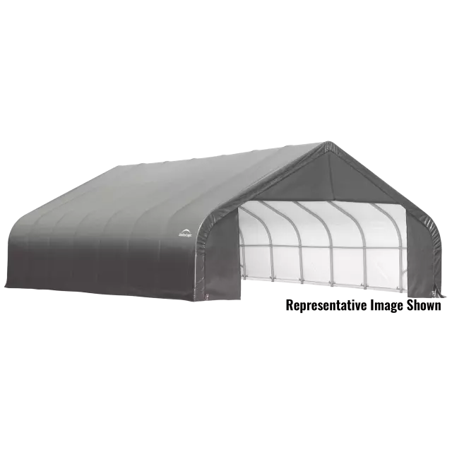 Garage à pignon ShelterCoat 28 x 20 pi, gris, hauteur 20 pi