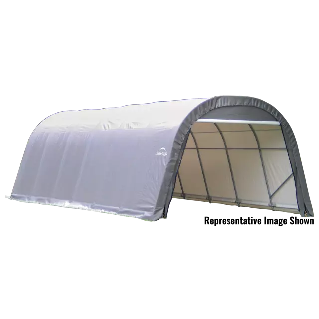 ShelterLogic ShelterCoat 12 x 28 ft. Wind and Snow Rated Garage Round Gray STD