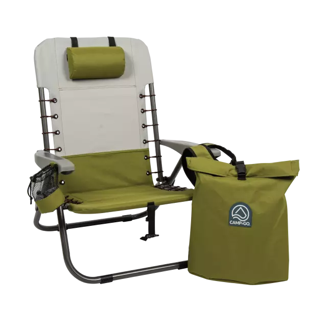 Camp & Go Lace up removable backpack chair stone moss