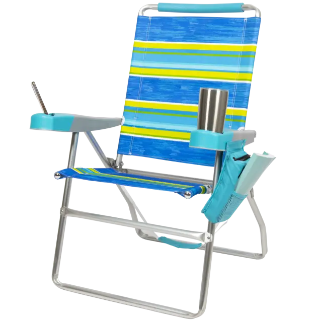 Rio Beach 4-Position 17 Inch Tall Beach Chair - Stripe