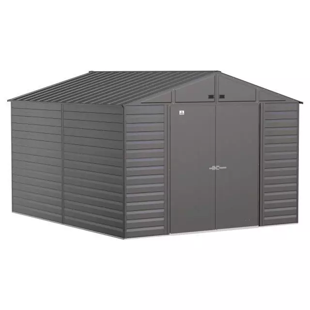 Abri de rangement en acier Arrow Select, 10 x 12 pi, gris charbon