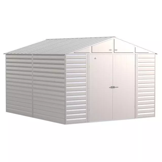 Abri de rangement en acier Arrow Select, 10 x 12 pi, gris pâle