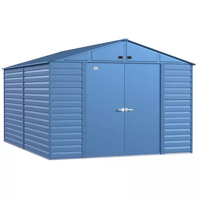 Abri de rangement en acier Arrow Select, 10 x 14 pi, gris bleu