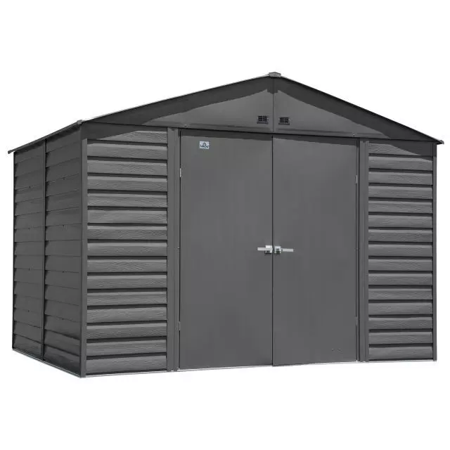 Abri de rangement en acier Arrow Select, 10 x 8 pi, gris charbon