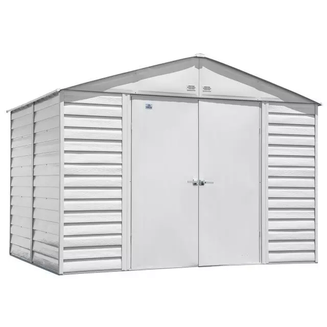 Abri de rangement en acier Arrow Select, 10 x 8 pi, gris pâle
