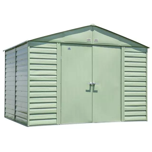Abri de rangement en acier Arrow Select, 10 x 8 pi, vert sauge