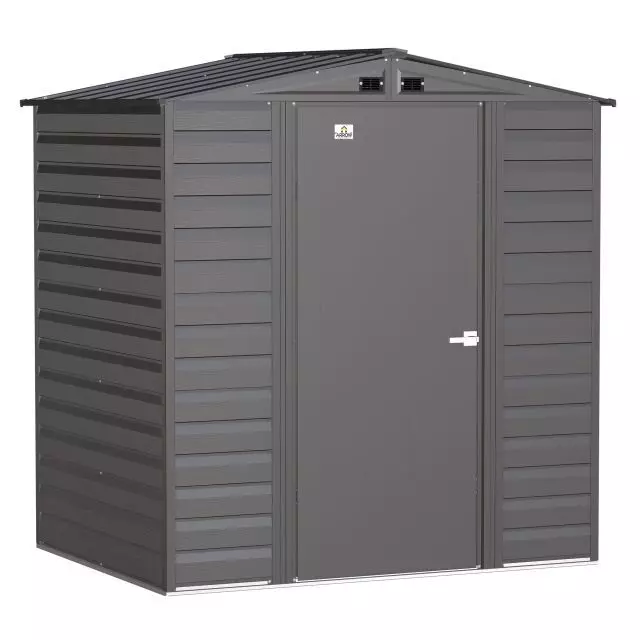 Abri de rangement en acier Arrow Select, 6 x 5 pi, gris charbon