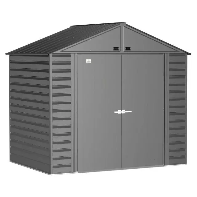 Abri de rangement en acier Arrow Select, 8 x 6 pi, gris charbon