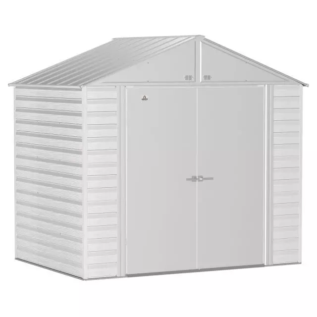 Abri de rangement en acier Arrow Select, 8 x 6 pi, gris pâle