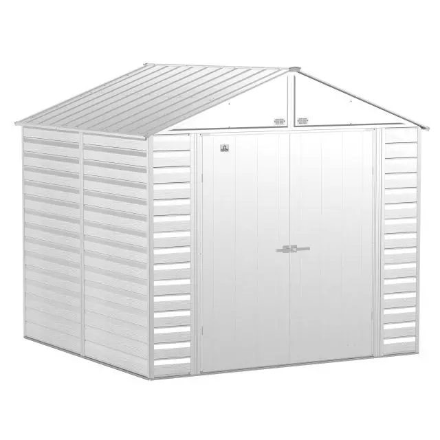 Abri de rangement en acier Arrow Select, 8 x 8 pi, gris pâle