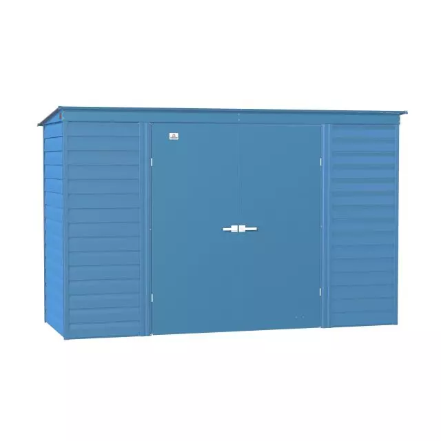Arrow Select Steel Storage Shed, 10x4, Blue Grey