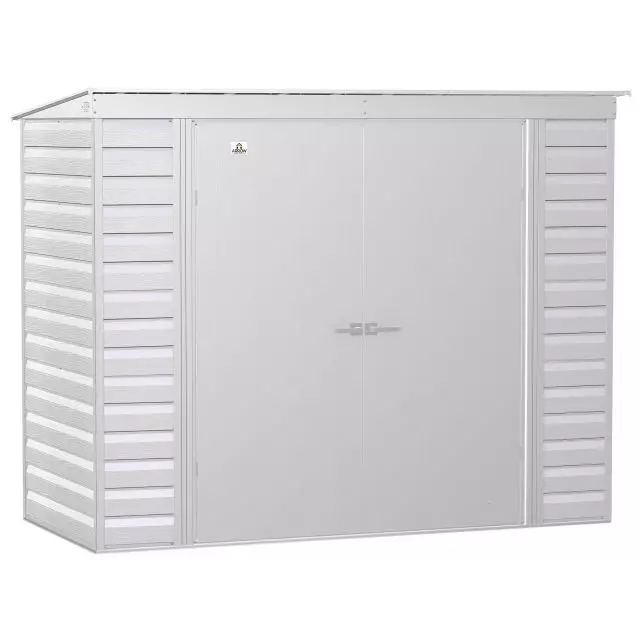 Abri de rangement en acier Arrow Select, 8 x 4 pi, gris pâle