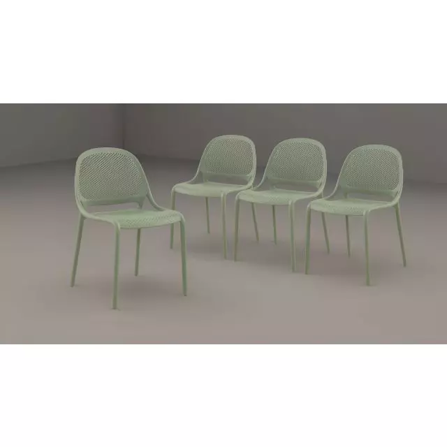 Chaise à dîner sans accoudoirs Summer jade (4 chaises/boîte)