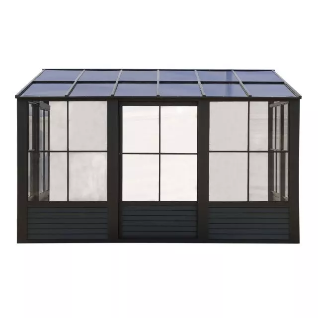 Gazebo Penguin Florence - Wall Mounted Solarium 8x12 Polycarbonate Roof in black