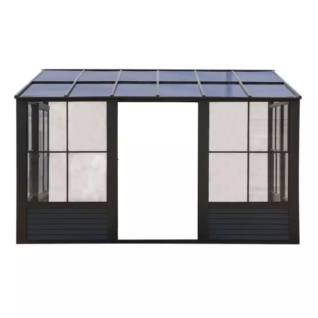 Gazebo Penguin Florence - Wall Mounted Solarium 8x16 Polycarbonate Roof in black