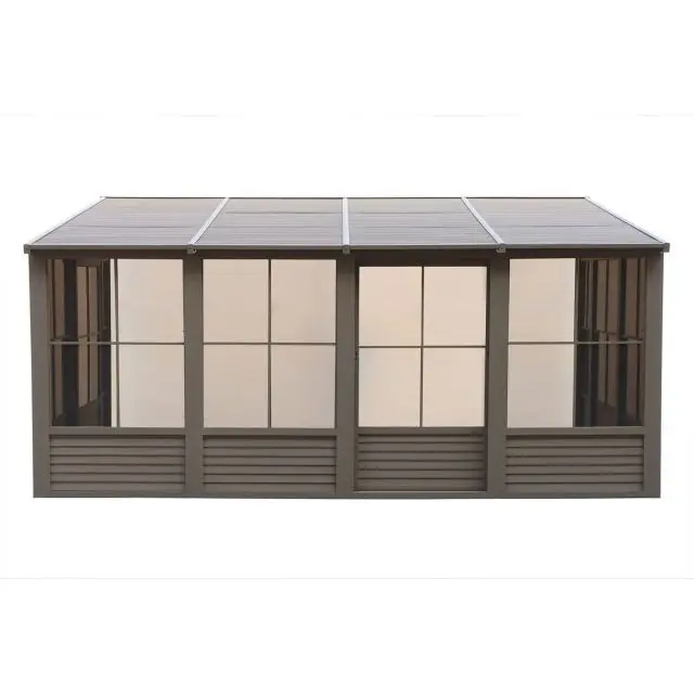 Gazebo Penguin Florence Add-A-Room with Metal Roof 8 Ft. x 16 Ft. in Sand