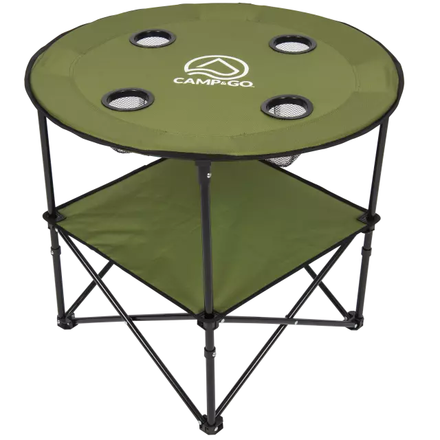 Table portable ronde en tissu de 28 po de diamètre, vert mousse