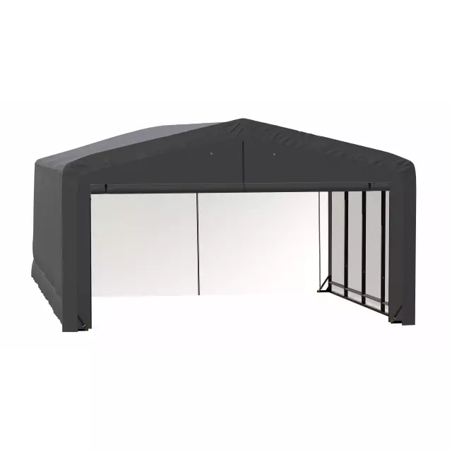Garage résistant au vent et à la neige ShelterTube, 20 x 32 x 12, gris