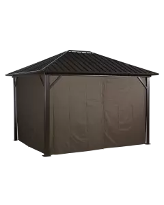 Sojag Brown Curtains for Genova Gazebo, 12 ft. x 12 ft., Poly