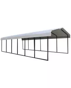 Steel Carport, 12 ft. x 29 ft. x 7 ft. Galvanized Black/Eggshell