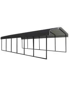Steel Carport 12 ft. x 29 ft. x 7 ft. Galvanized Black/Charcoal