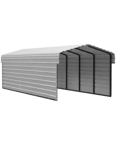 Abri d'auto Arrow en acier galvanisé 10 x 24 x 7 pi, fermé sur 2 côtés, coquille d'œuf