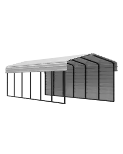Arrow Galvanized Steel Carport 10 x 29 x 7 ft., 1-Sided Enclosure, Eggshell