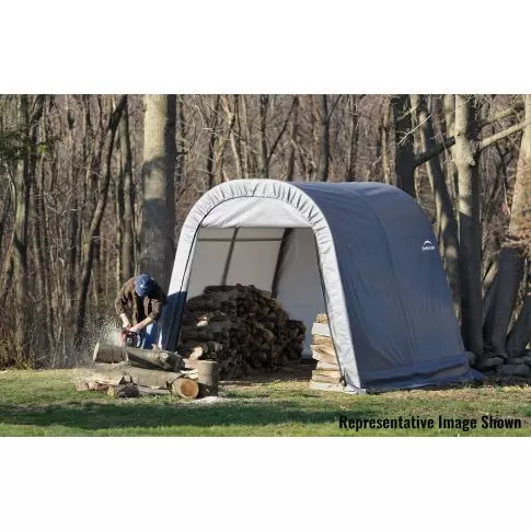 ShelterLogic ShelterCoat 10 x 12 x 8 ft. Wind and Snow Rated Garage Round Gray STD