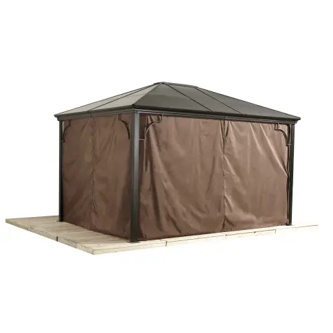 Sojag, Rideaux bruns pour abri soleil Sumatra, 10 pi X 12 pi, polyester, rideaux d'extérieur